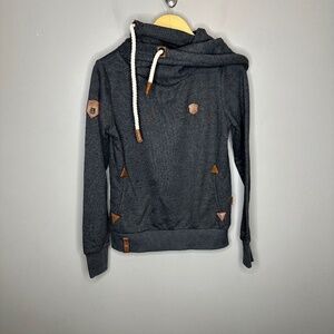 Naketano Women’s Gray Hoodie Pullover Sweatshirt